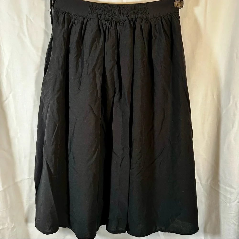 ModCloth black bow waist A-line swing midi skirt women’s small - Picture 8 of 10